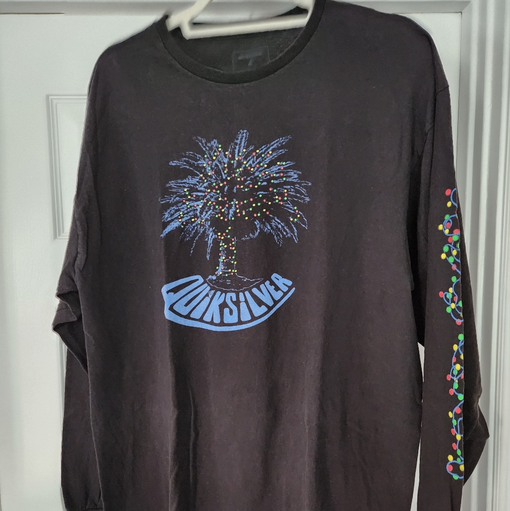 Quiksilver men's Holiday Palm Long Sleeve T-Shirt Size XL